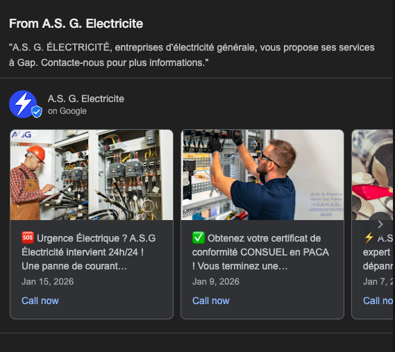 Exemple de posts Google My Business